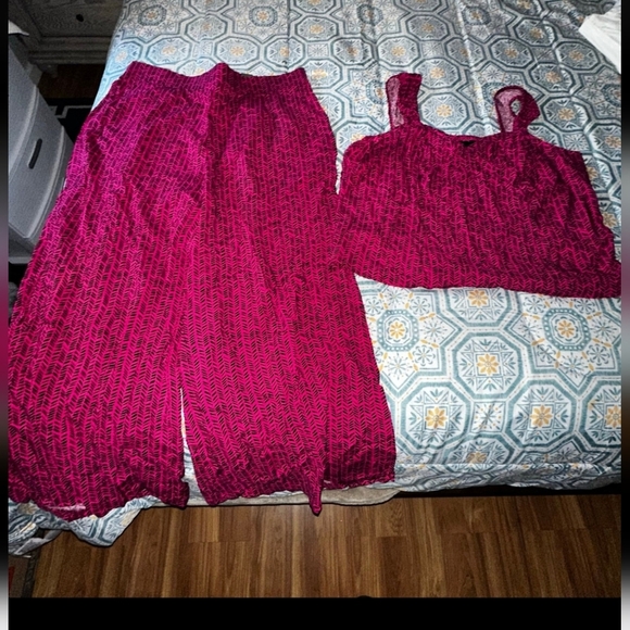 🌟2 PIECE! NWT TORRID PINK CHEVRON 2 PIECE SET 3X TOP 2X BOTTOM - Picture 7 of 11